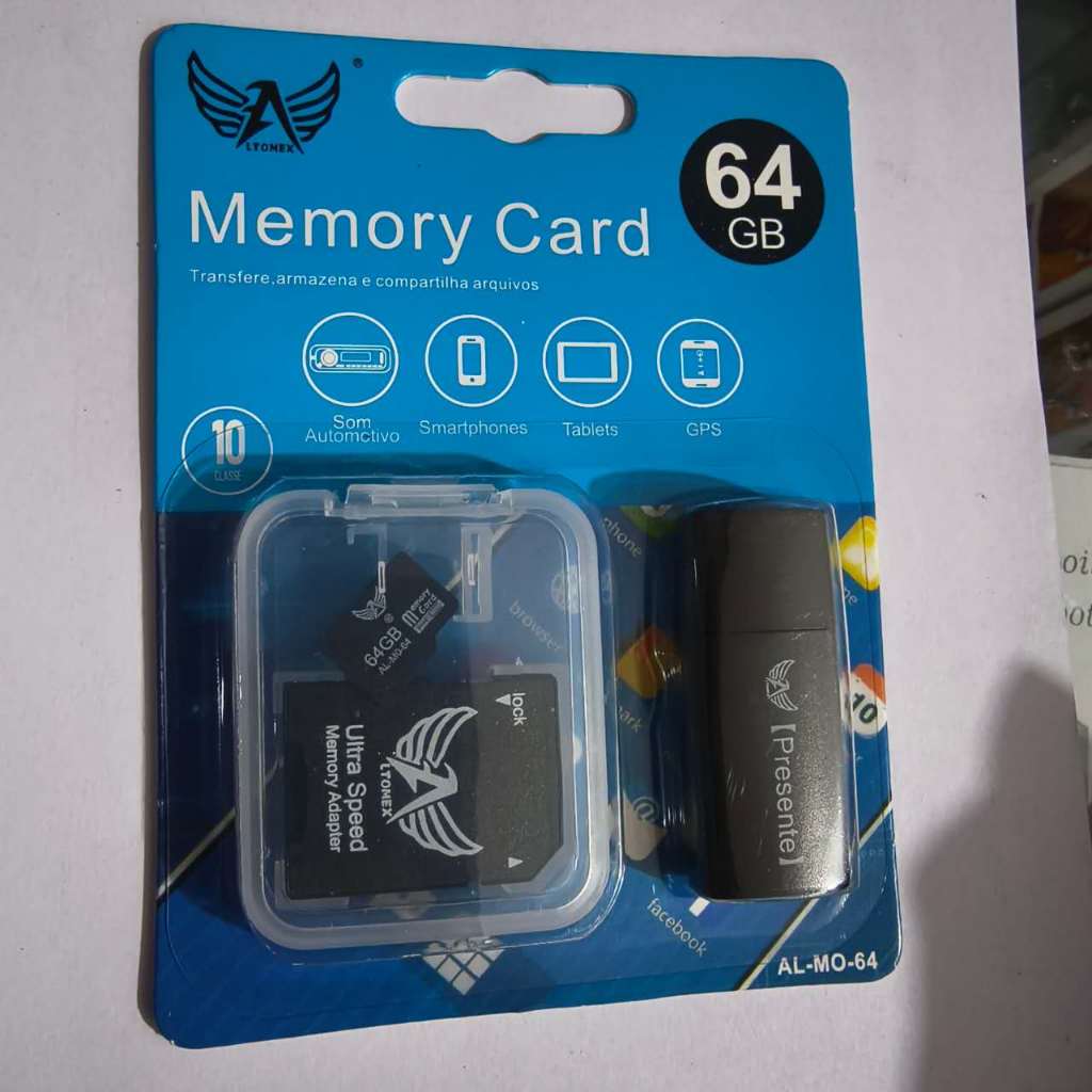 memória e adaptador 4GB-128GB