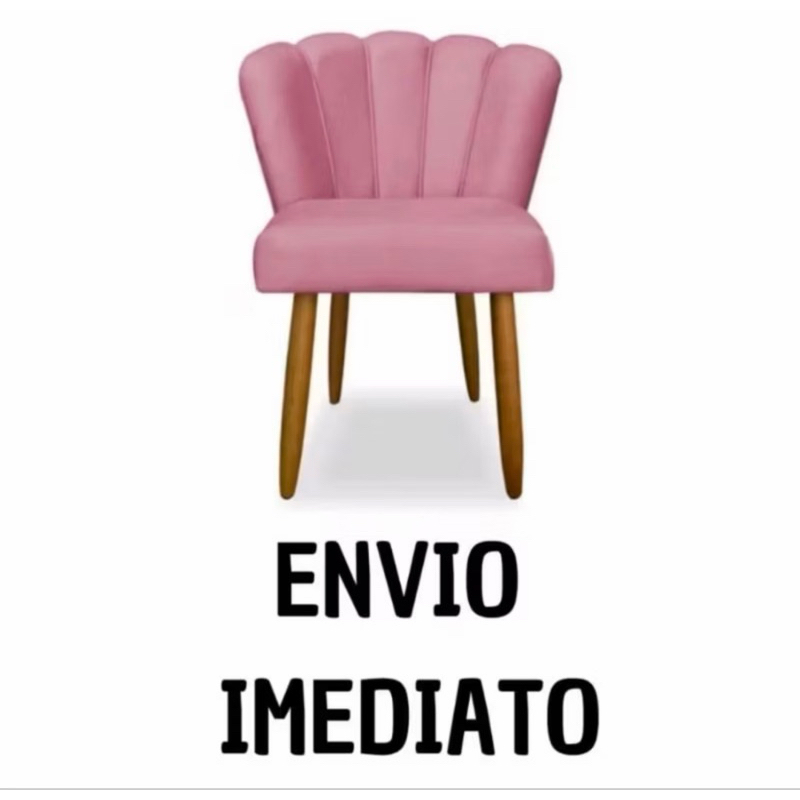 Poltrona petala salao de beleza penteadeira manicure veludo rosa