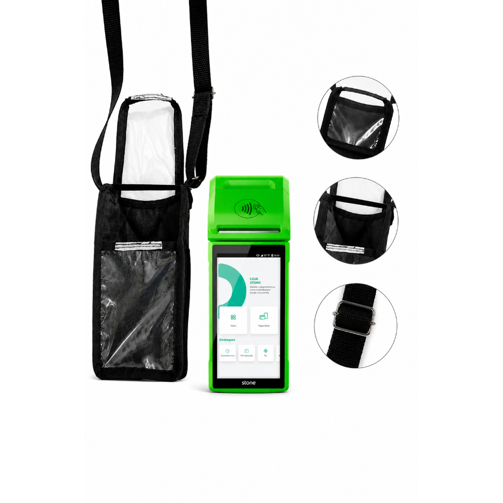 Capa Bolsa para maquina de cartão smart pro3 com alça e fechamento