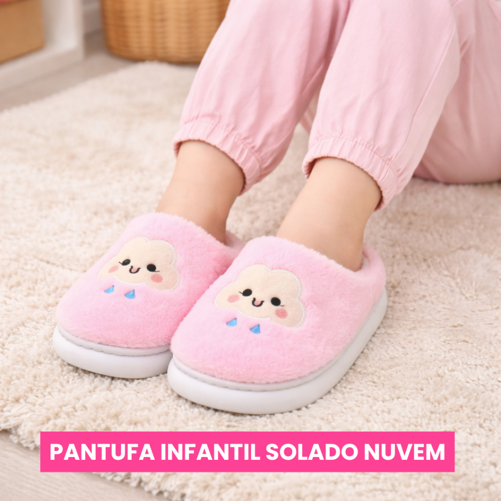 Pantufa Infantil Solado Nuvem Menina e Menino – Conforto e Solado Alto Antiderrapante