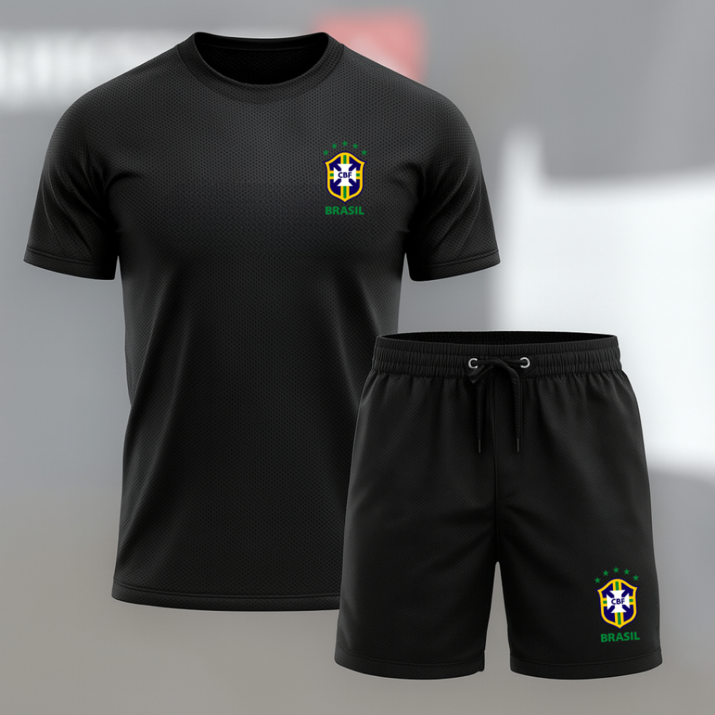 Conjunto Kit 2 Peças - 1 Camisa Dry fit | 1 Short Tactel Mauricinho Esportivo Academia Secagem Rapida Slim