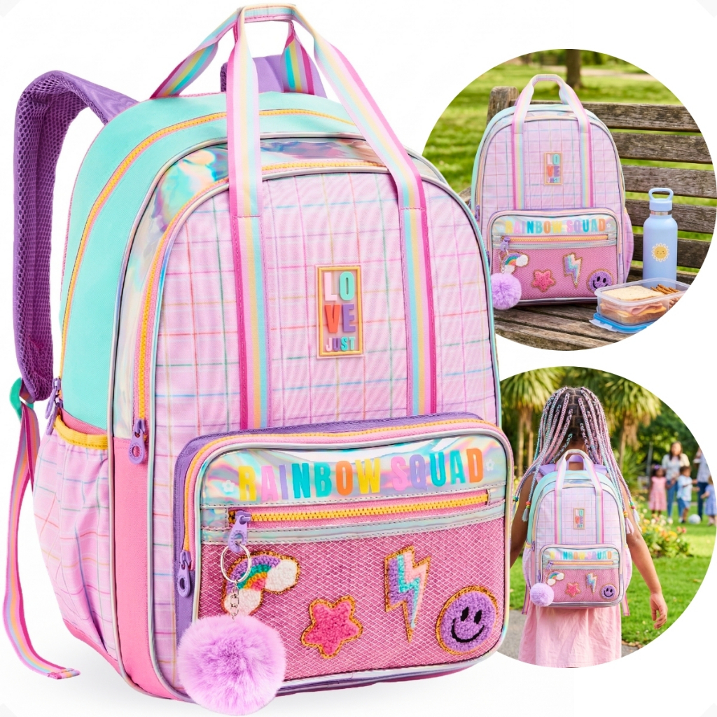 Mochila Escolar Unicórnio Feminina Decorações 4D Material Escolar 2026 Adolescente