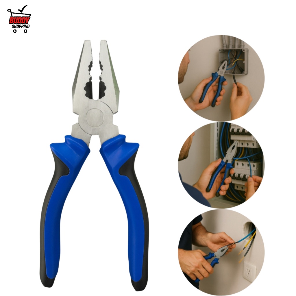 Alicate Universal 8 Polegadas Profissional Eletricista Aço Carbono Cabo Isolado Forte Luatek LWJ-121A