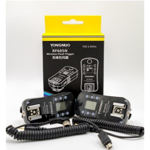 Disparador de flash e obturador sem fio YONGNUO RF-605N para câmeras DSLR Nikon das séries D1/D2/D3/D4/D200/D300/D700/D8
