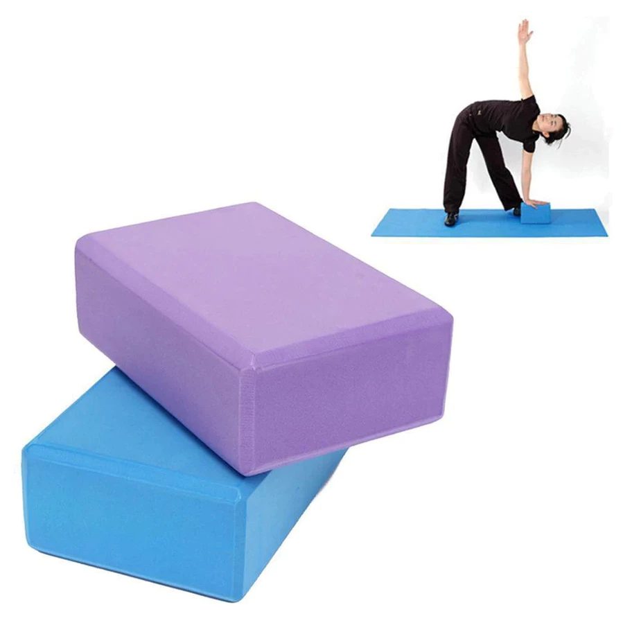 Bloco de Yoga Pilates EVA 23x15x9cm Apoio para Alongamento e Fisioterapia