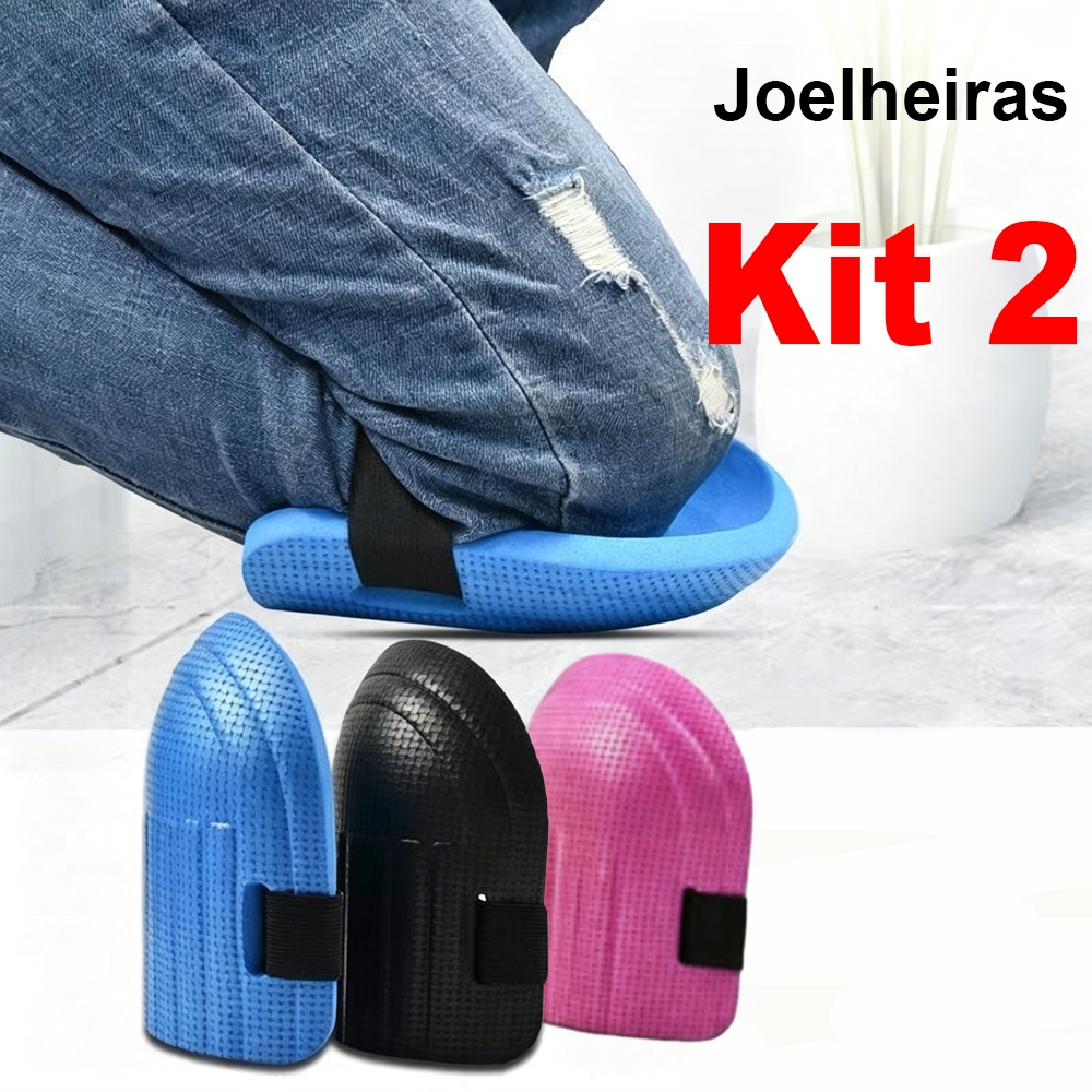 Joelheira Preta Antiderrapante para Obra (Par) | Para Assentar Piso e Porcelanato – Resistente