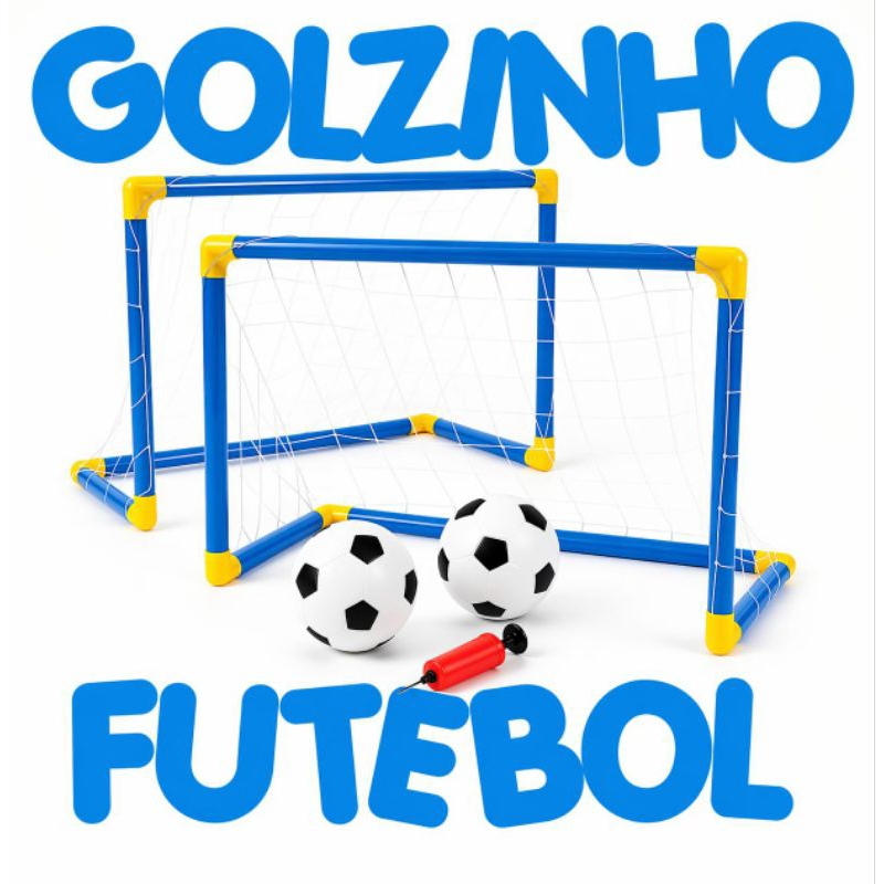 KIT Mini Trave Golzinho com Bola + Rede + Bomba de Encher P/Menino(a)Trave Golzinho Futebol Infantil