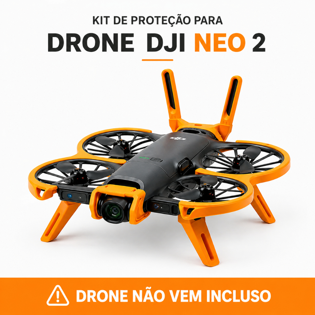 Kit Completo Anti-Colisão 360 Para DJI Neo 2: Bumper Hélices + Bumper Gimbal +Trem de Pouso + Protetor Antena + BRINDE