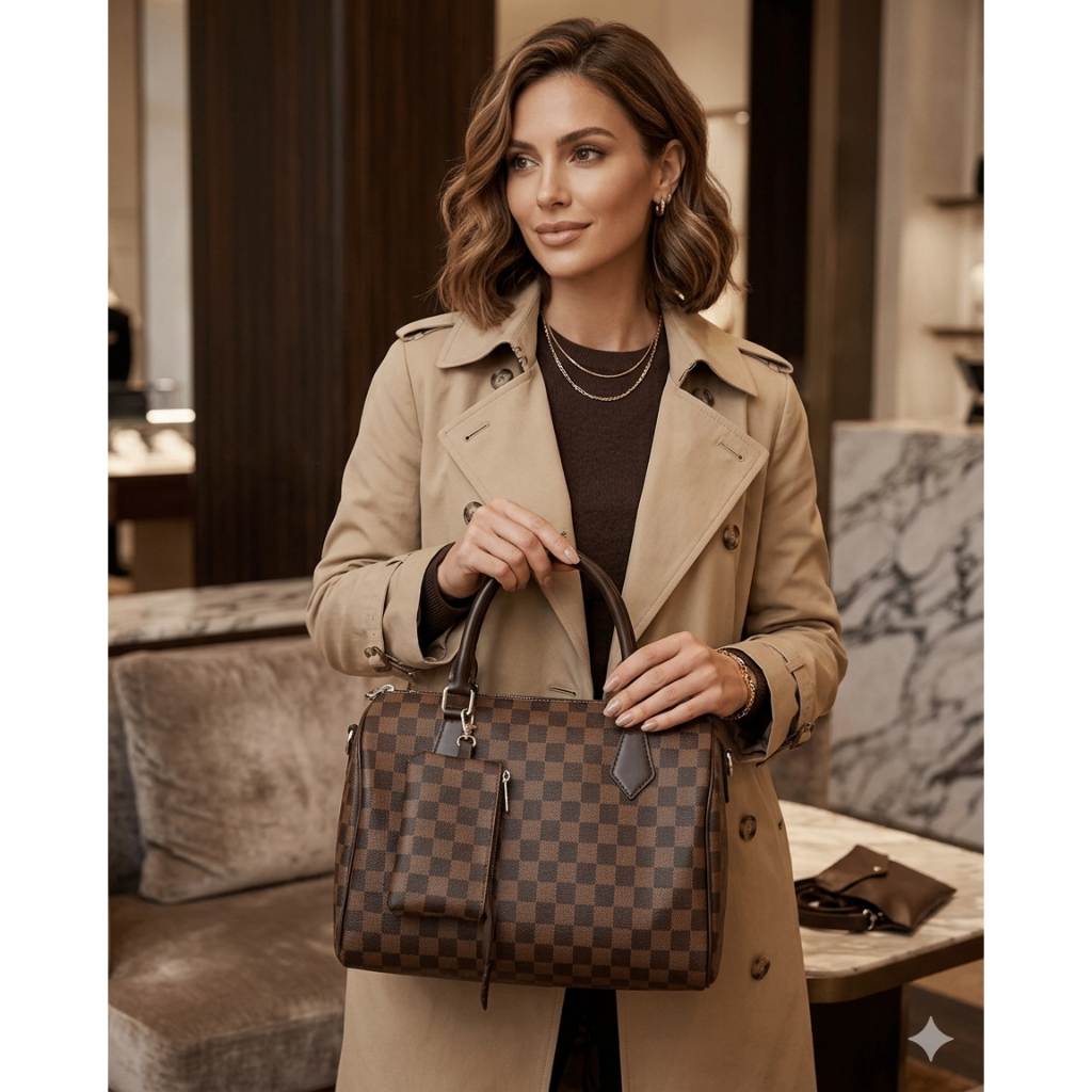 Bolsa Baú De Mão Feminina Grande Viagem Alça De Ombro Transversal Com Porta Moeda Envio Imediato