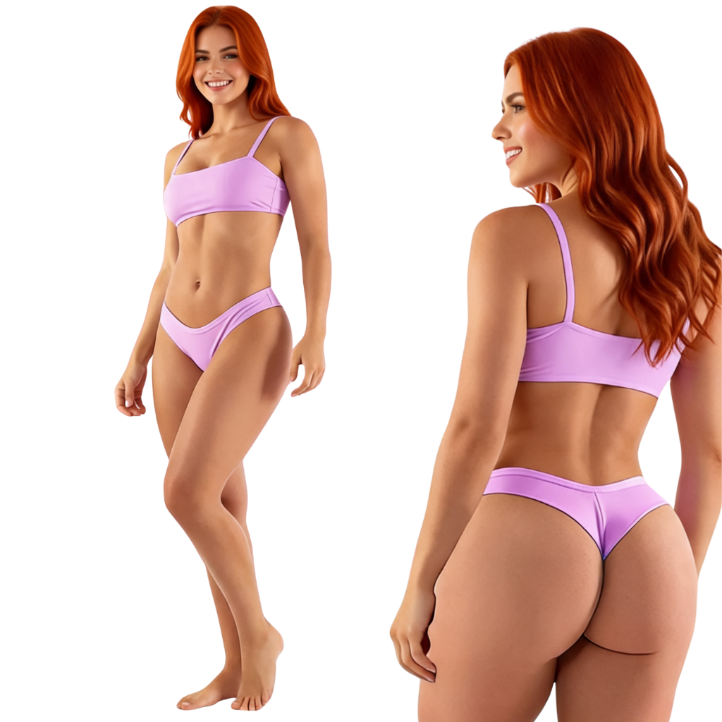 Kit com 10 Calcinhas Femininas Adulto Fio Dental   Duplo de Microfibra Confortável