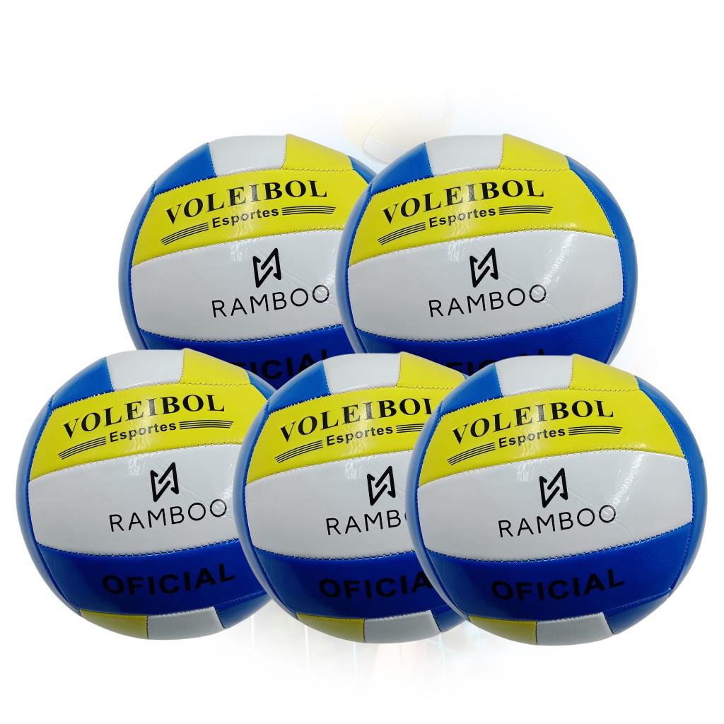 Kit Volei de Praia C/ 05 Bolas Tamanho Oficial Quadra Treino