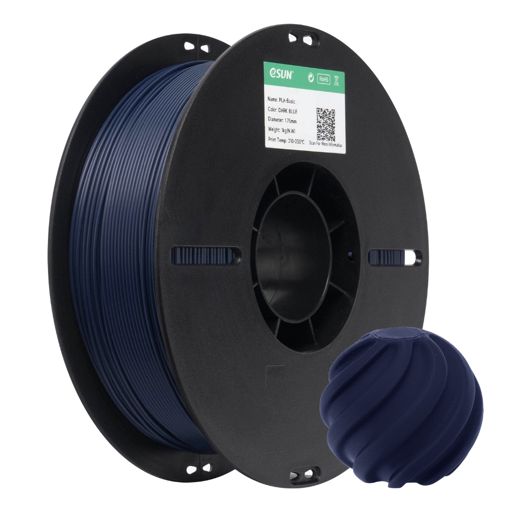 Filamento PLA ESUN para Impressora 3D - Cor Azul Escuro 1kg - 1,75mm