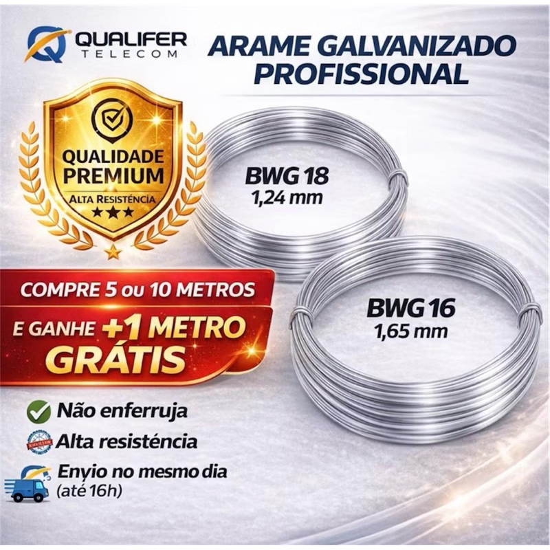 Arame galvanizado p/ artesanato 6 e 11 Metros