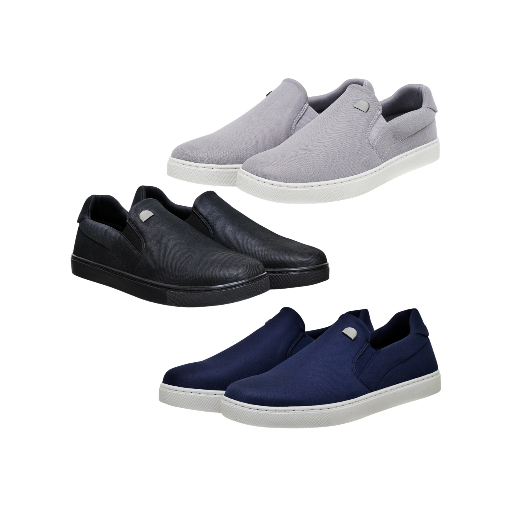 Kit 3 Sapatênis Masculinos Slip On Sem Cadarço Combo Econômico Conforto Premium Leve Antiderrapante