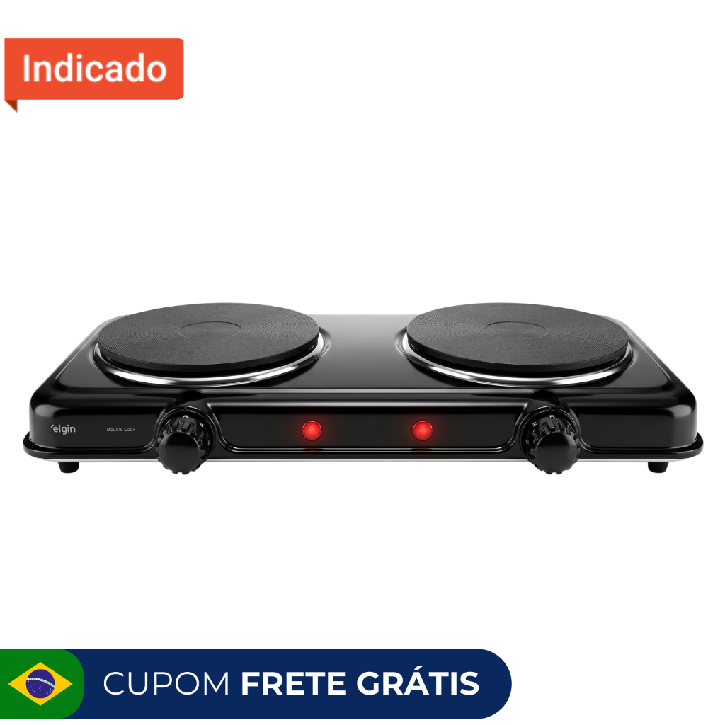 Fogão Elétrico Portátil 2 Bocas 2000W Elgin – Compacto, Potente, Aquecimento em segundos