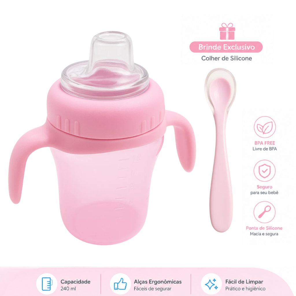 Copo Para Bebê Anti Vazamento 240ml Cefisa