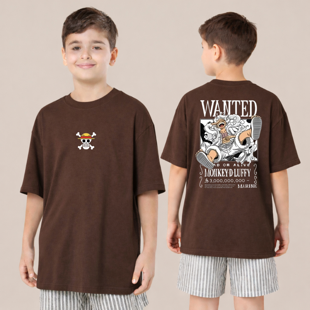 Camiseta Maculino Blusa Infantil Algodão Luffy Menino Macio Leve Confotavel