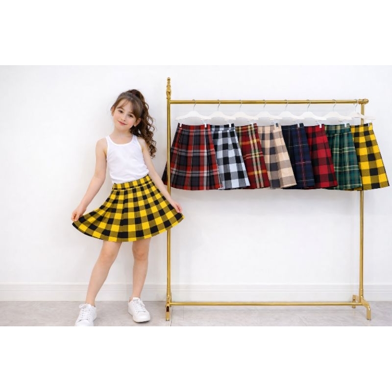 saia xadrez cosplay colegial infantil moda atual e moderna 2 ao 12
