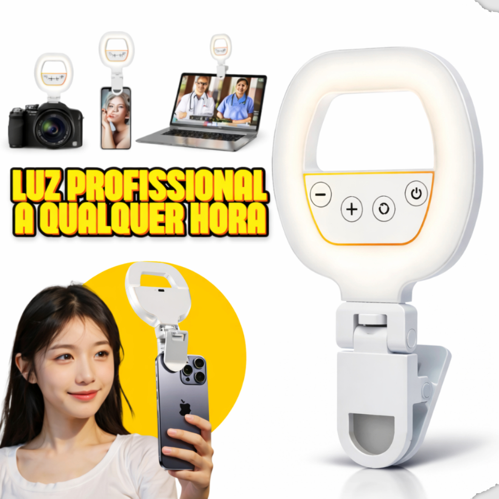 Ring Light LED Para Celular Iluminador Selfie Fotos Vídeos TikTok YouTube Live Maquiagem