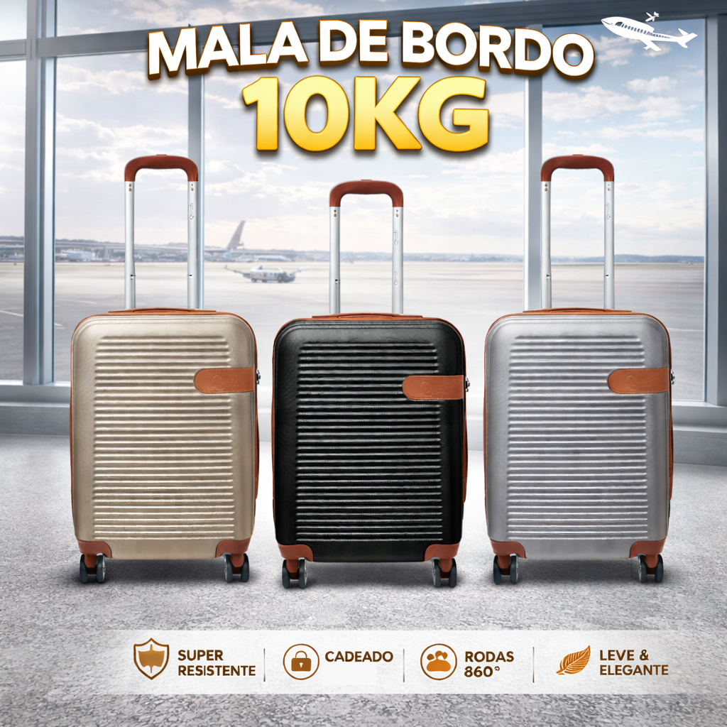 Mala de Bordo Viagem Pequena Rodinhas 360° Bagagem de Mão Rígida Leve