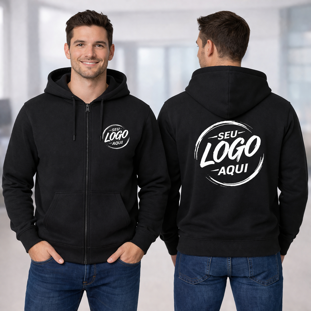 BLUSA MOLETOM C/ZIPER PERSONALIZADO MASCULINO E FEMNINO C/BOLSO ULTRA QUALIDADE SUPER CONFORTÁVEL