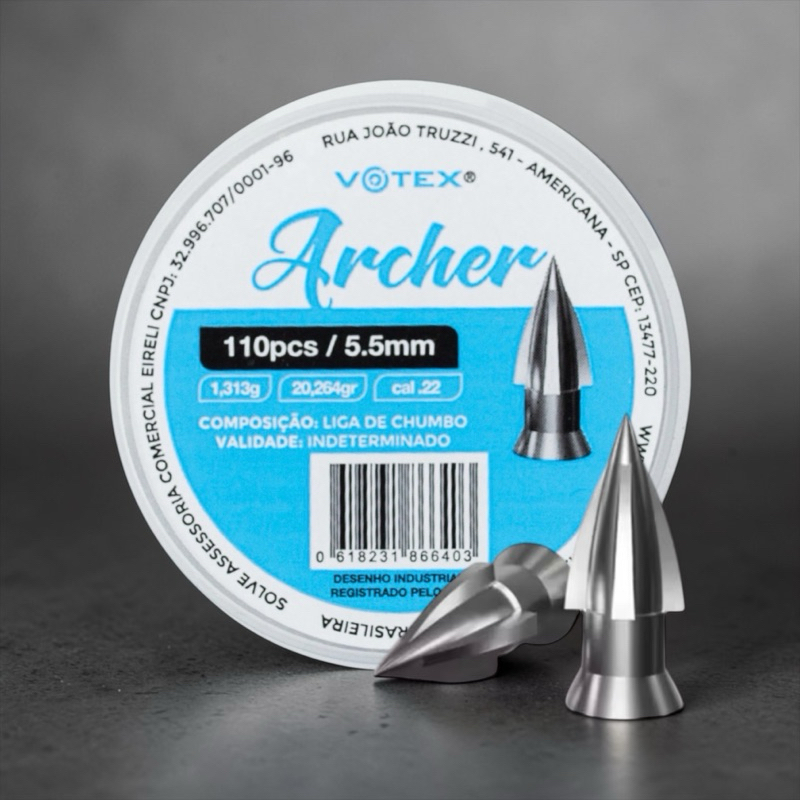 Chumbinho de Alta Precisão Archer 5.5mm  - Votex / 110 unidades