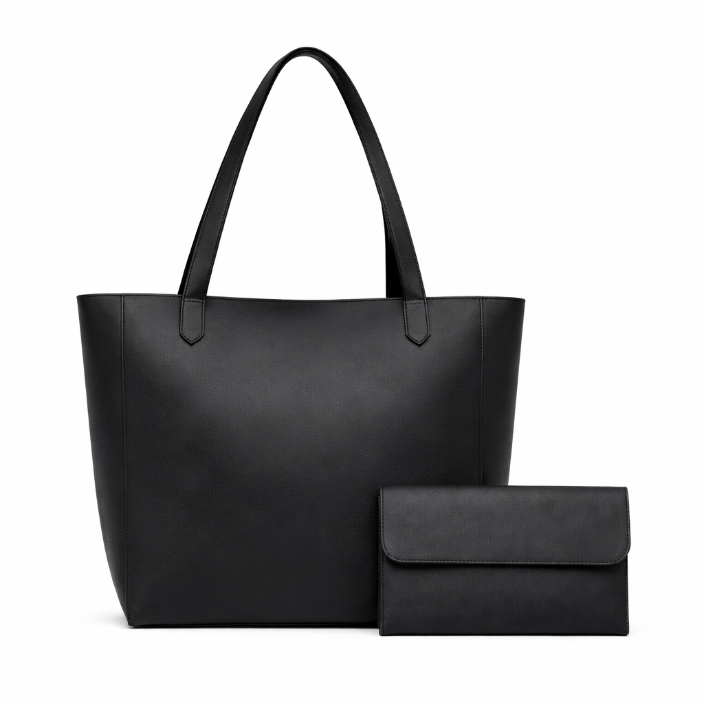 Kit Bolsa Feminina Grande London e Carteira em Courino