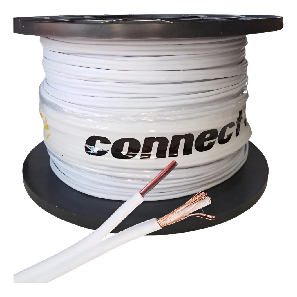 Cabo CFTV Coaxial 4mm 100m Dupla Blindagem 95% Malha Premium