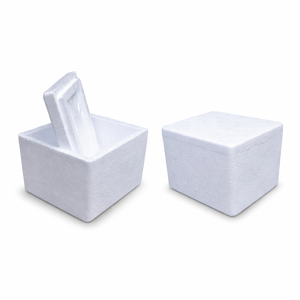 50UN CAIXA TERMICA DE ISOPOR EPS A7,5 x L9,5 x C11,1 - 250ML