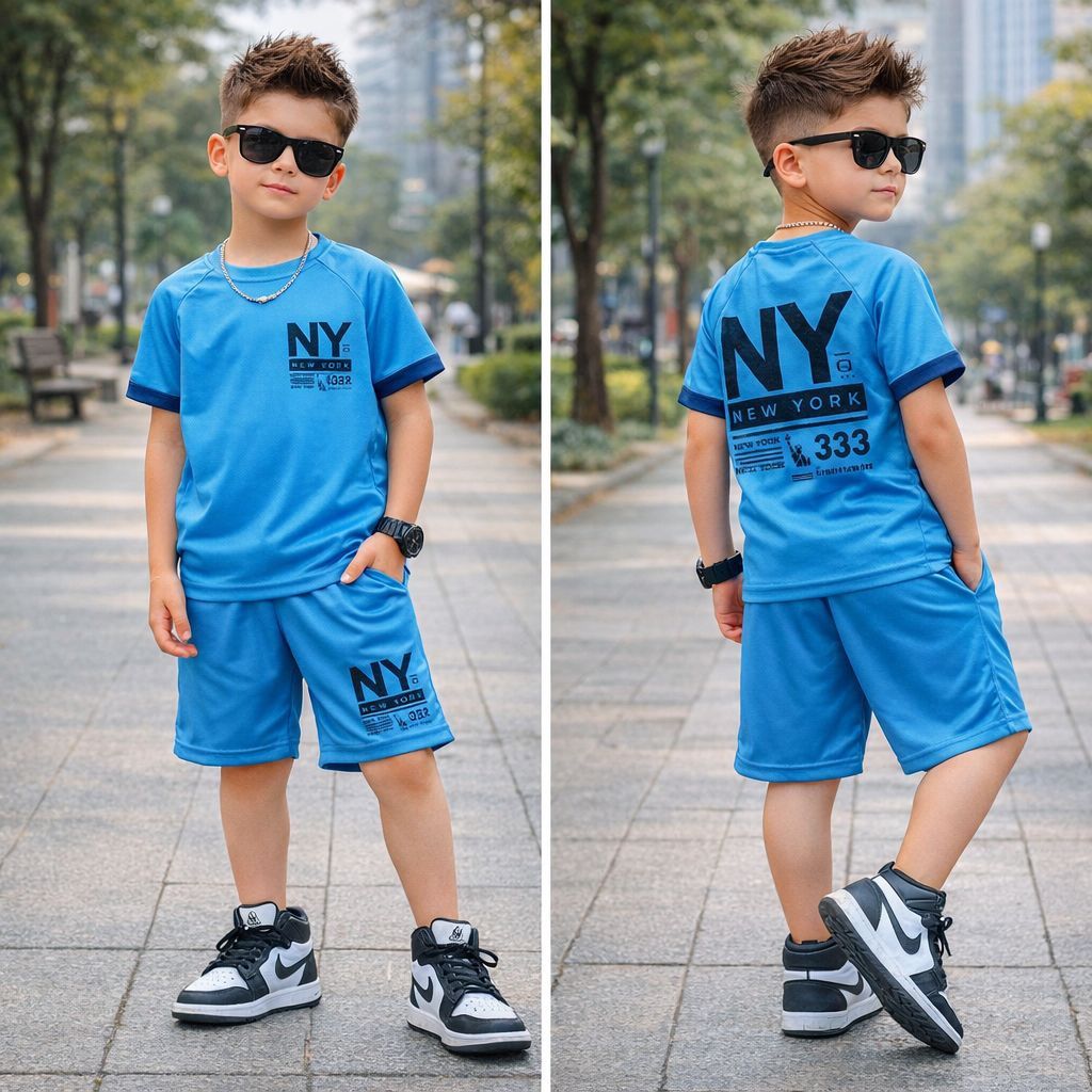 Conjunto Infantil Menino Dry Fit Camisa E Short Estiloso Blogueirinho Verão 4 a 14 Anos
