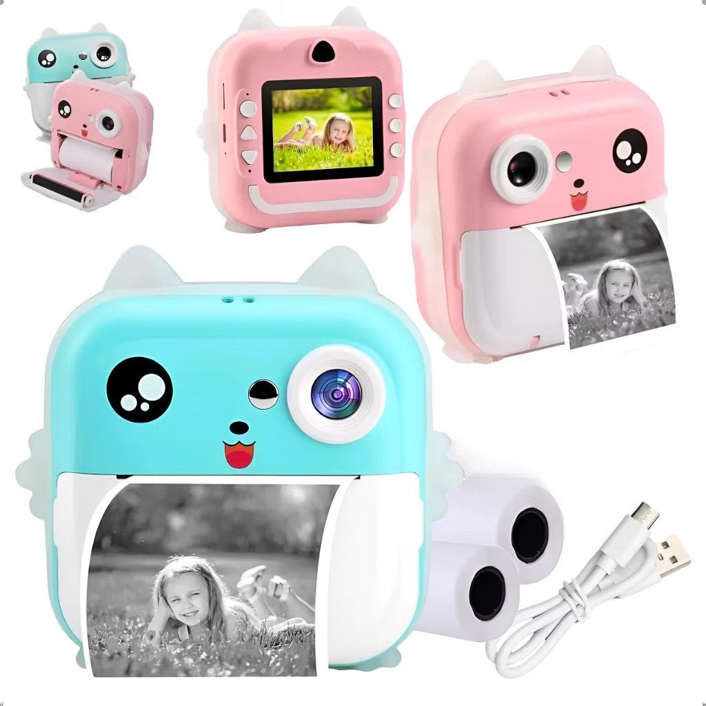 Câmera De Impressão Instantânea Para Crianças Vídeo Fotografia Digital Fotográfica Toy Mini Impressora Térmica