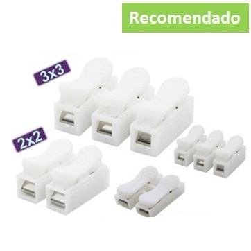 10 /20 /30 ou 40 Emenda Sem Solda branco para Fios duplo BRANCO Conector de Pressão ou triplo