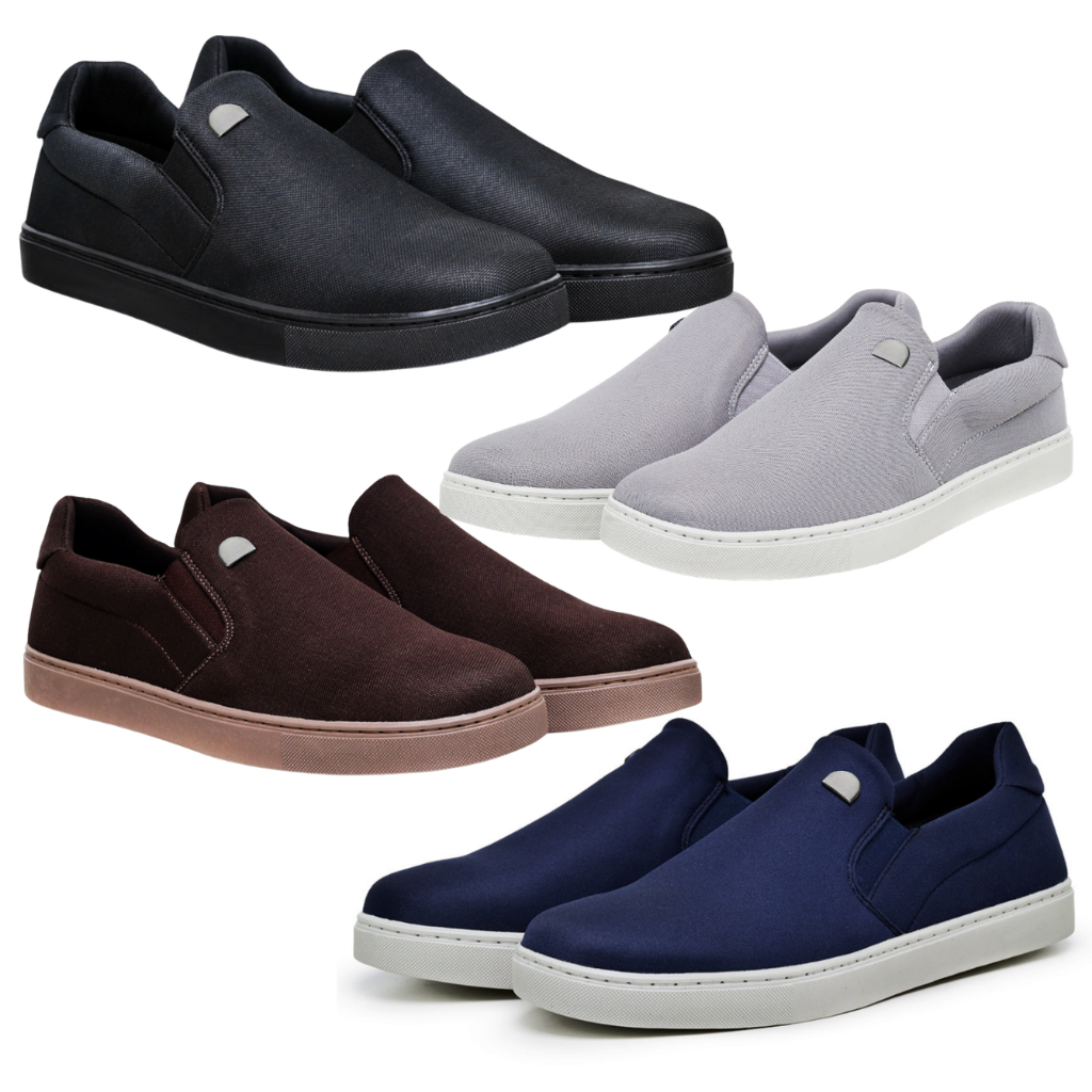 Sapatênis Estiloso Moderno Calce Fácil Básico Slip On Combina Com Tudo Barato - 1 PAR