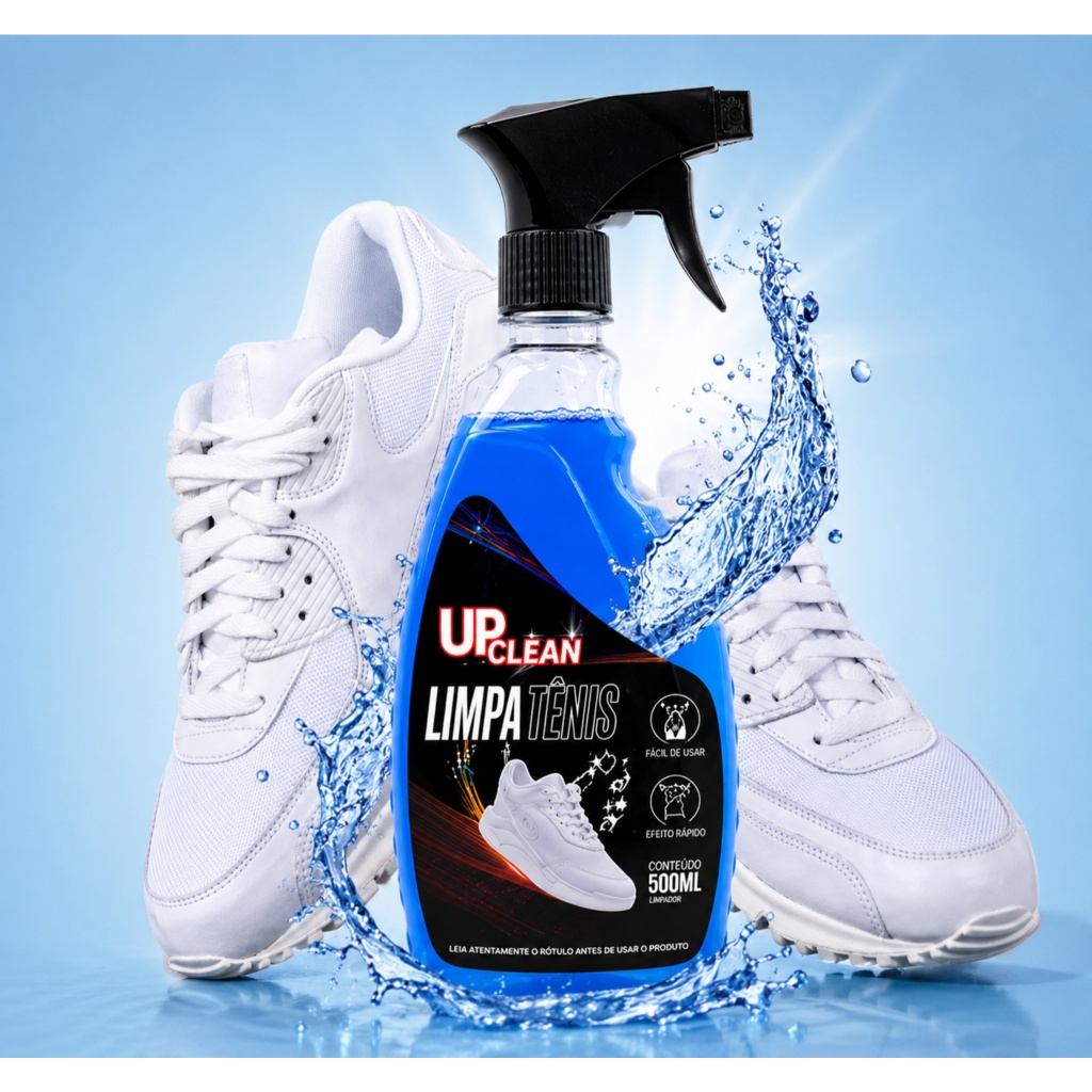 Limpa Tênis À Seco Spray Premium 500ml Remove Sujeira Pesada Calçado Solado Branco Colorido