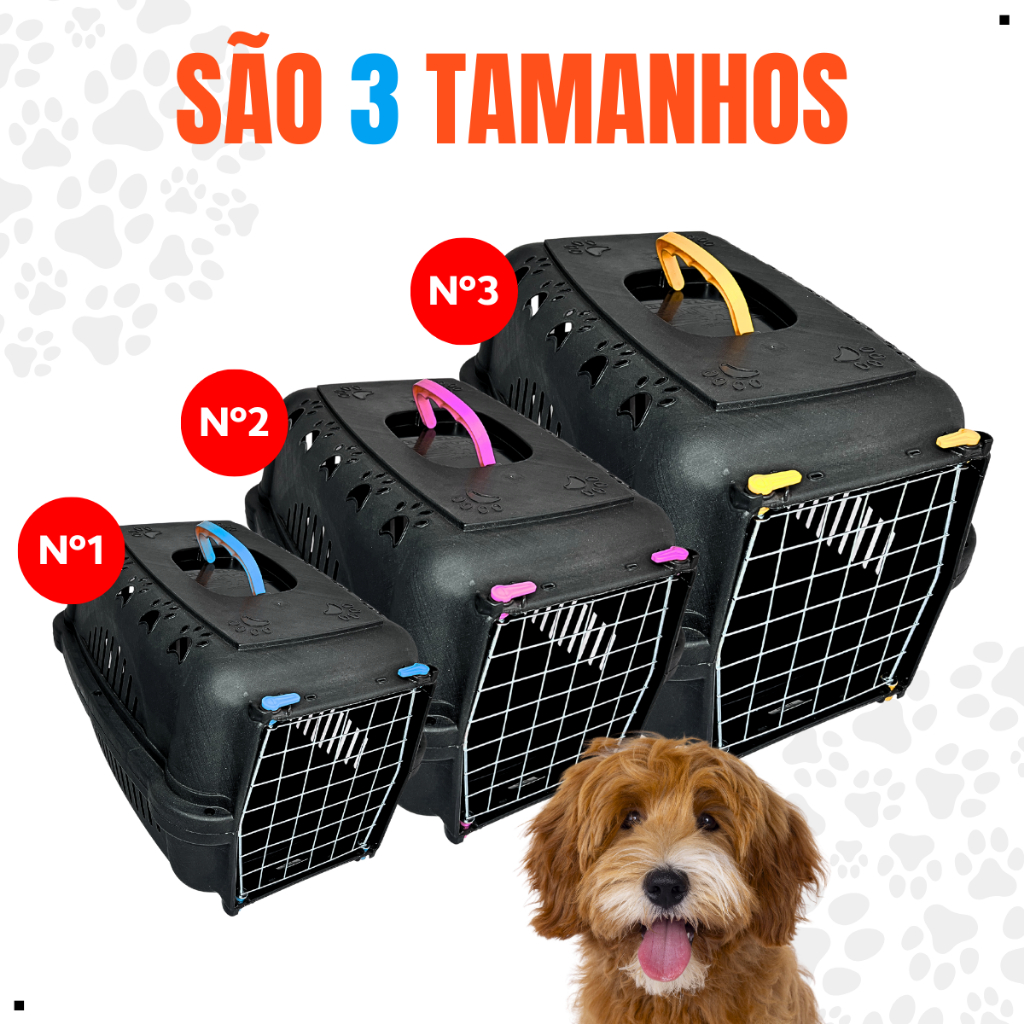 Caixa de Transporte Gatos Grande Pequena Cachorros Cães Gatos Pet Coelho Portinha Aço Ferro N1 N2 N3