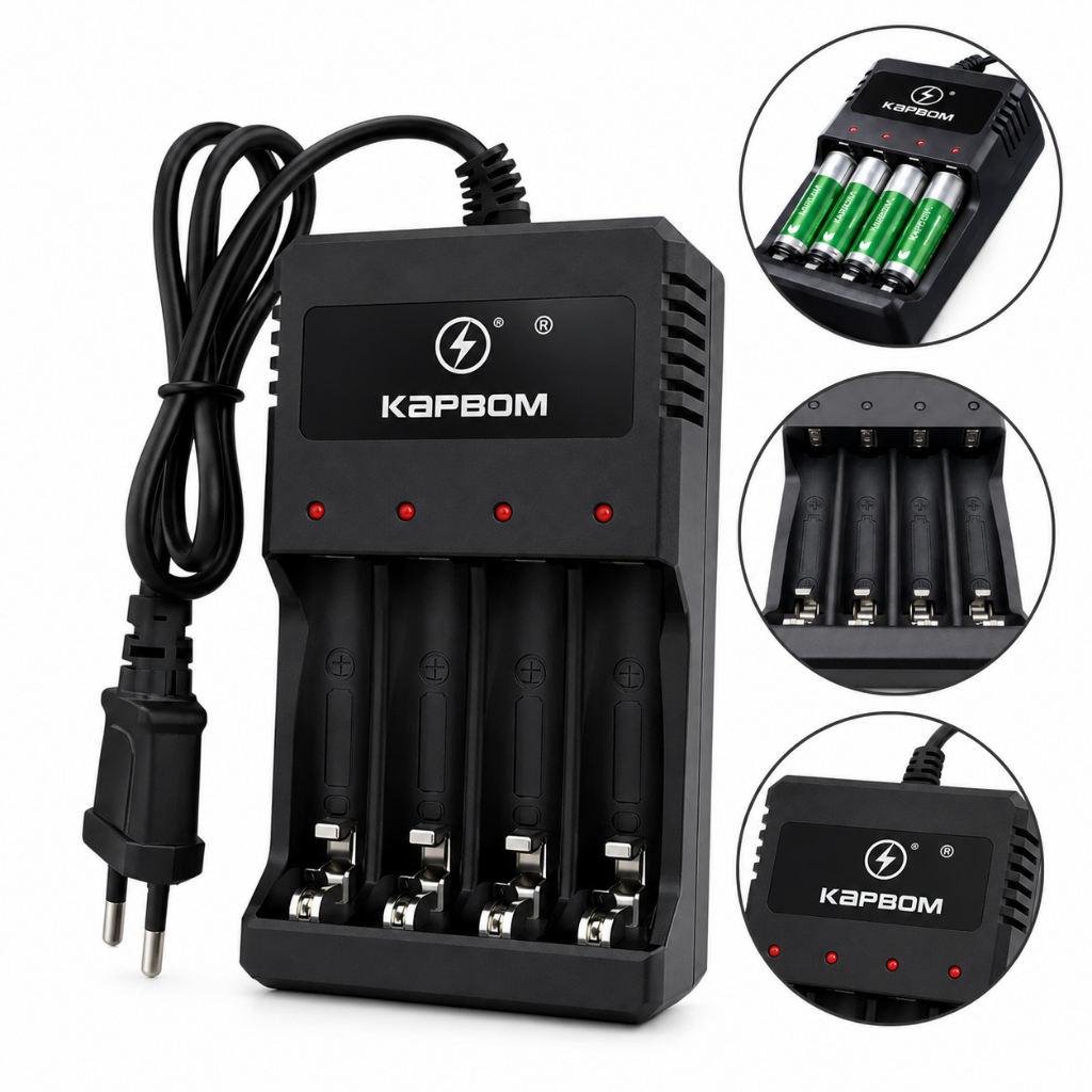 Carregador de Pilha AA e AAA Bivolt Kapbom Rápido