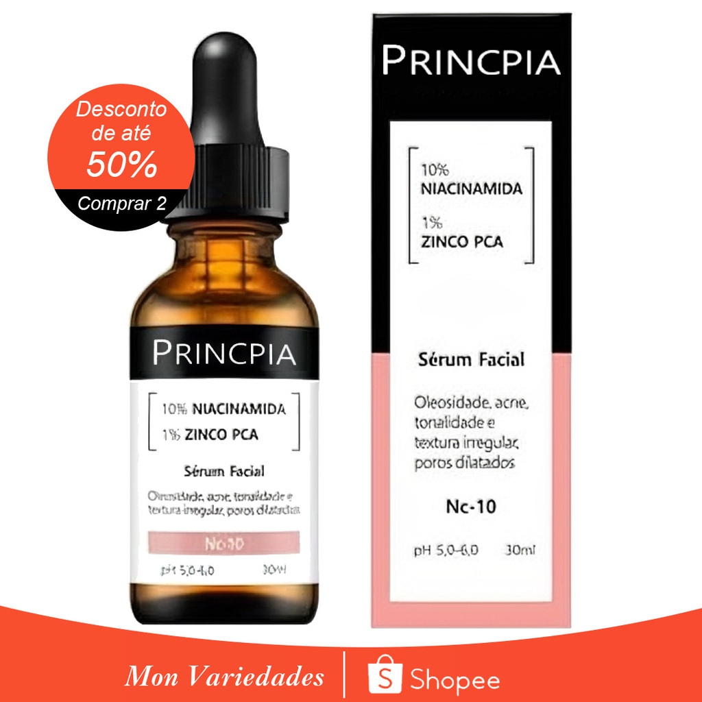Sérum Princpia 10% Niacinamida: Reduz Oleosidade, Poros Fechados e Brilho