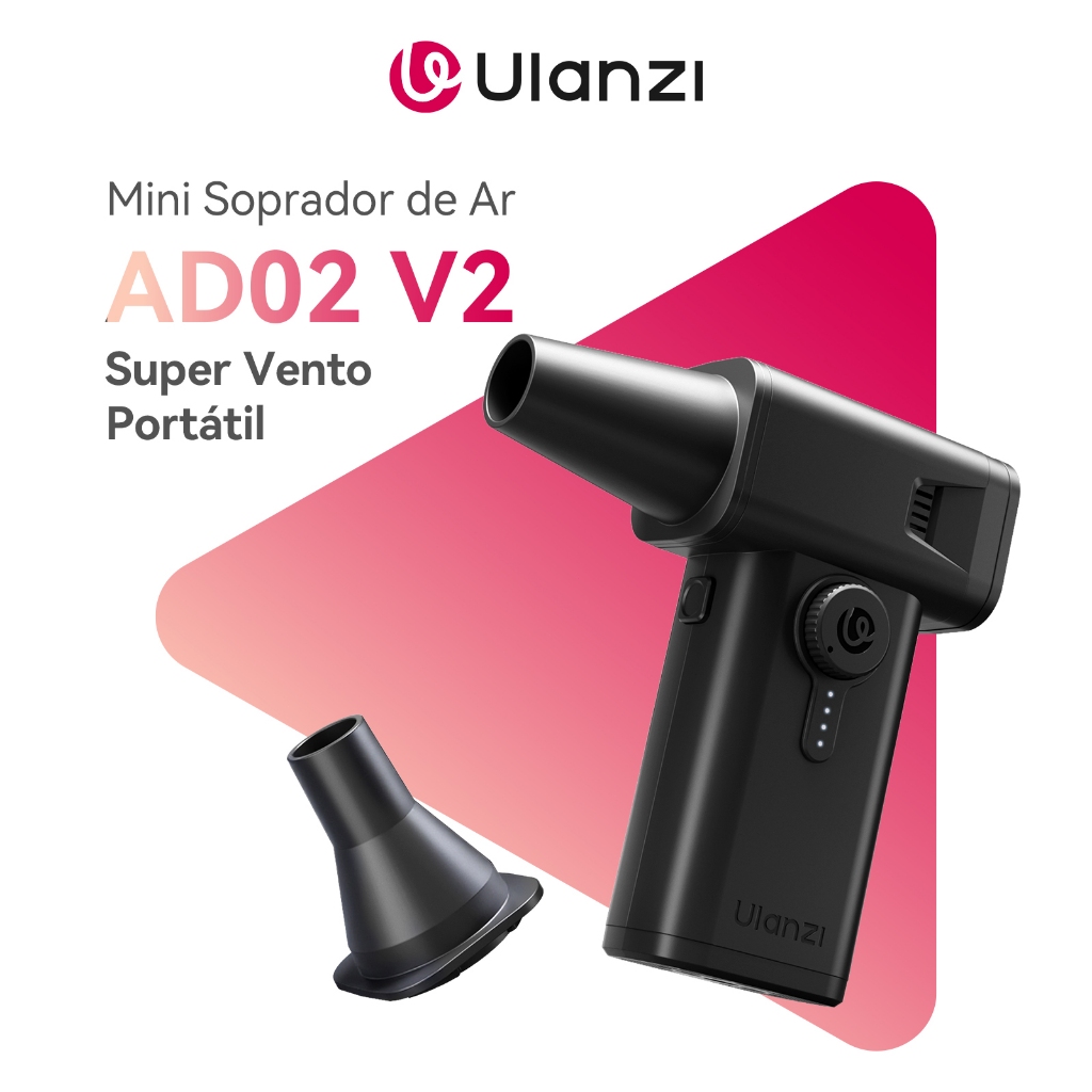 Ulanzi AD02 V2 Storm Mini Soprador de Ar 130.000 RPM Turbo Portátil para Limpeza e Camping 40m/s