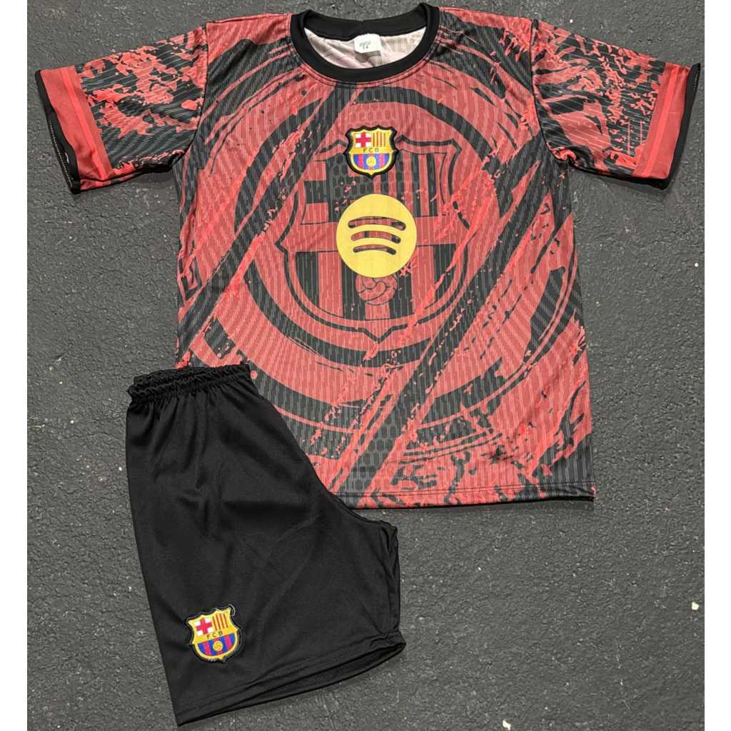 Conjunto Infantil do Barcelona com Escudo Bordado Do 04 ao 14