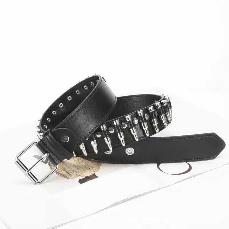 Cinto Feminino com Balas Estilo Street Fashion Cheio de Estilo