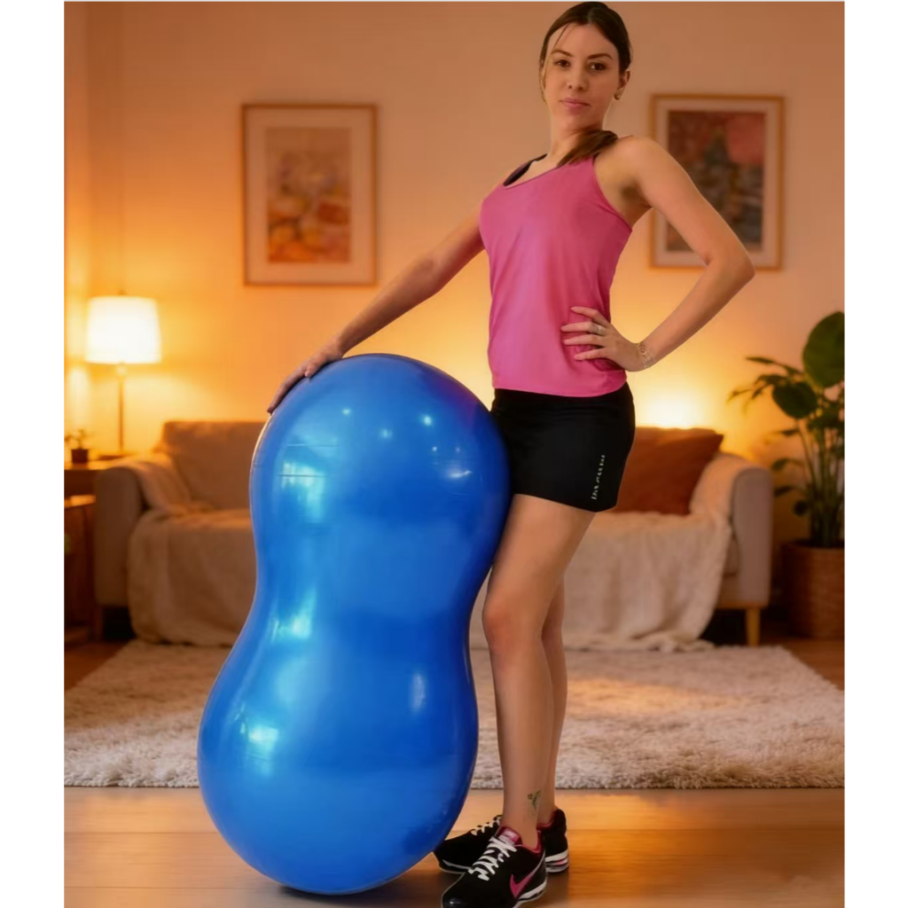 Bola de Pilates Formato Feijão 90x40 cm Resistente com Bomba