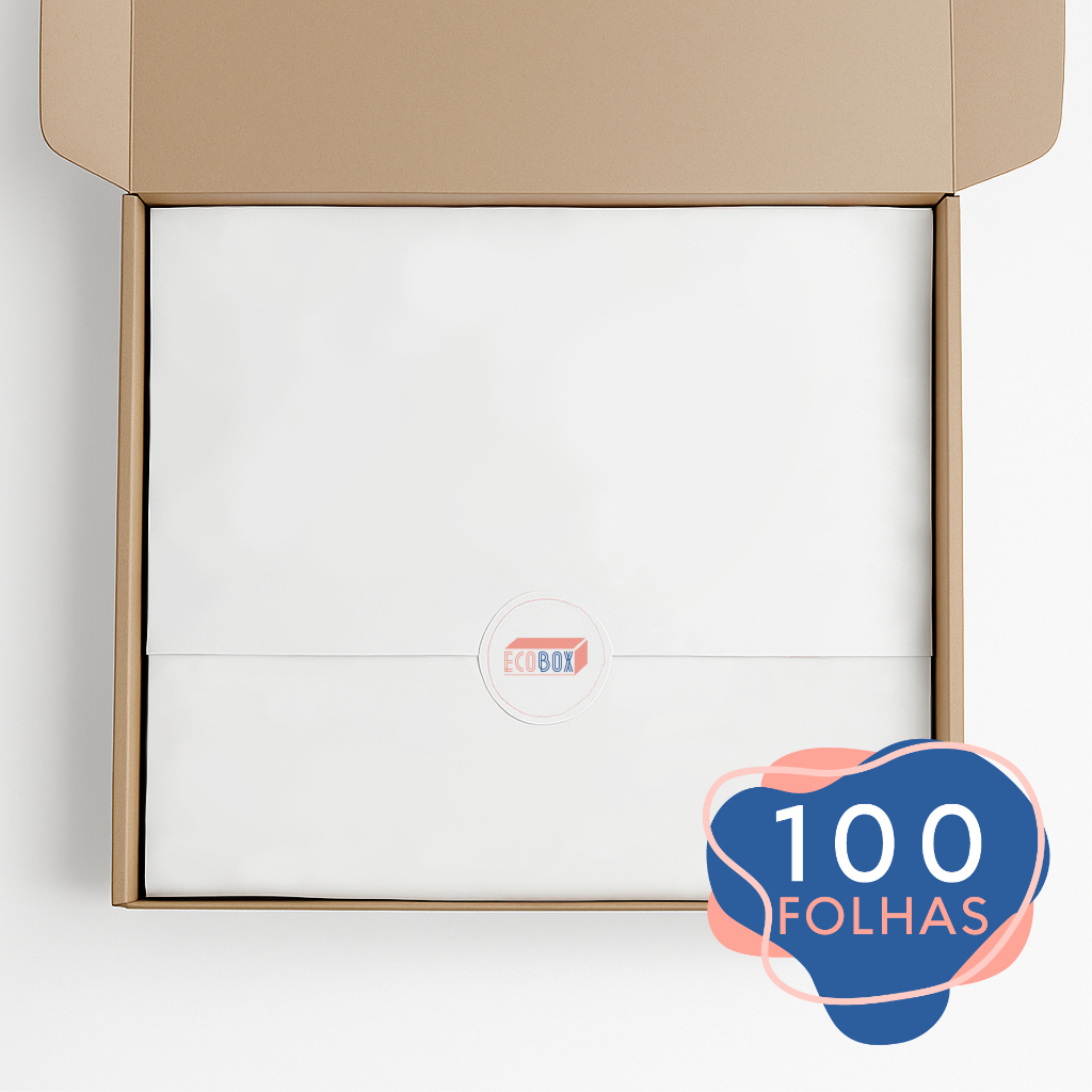 Papel de Seda Branco Premium 35x50cm | 100 Folhas para Embalagens Sofisticadas