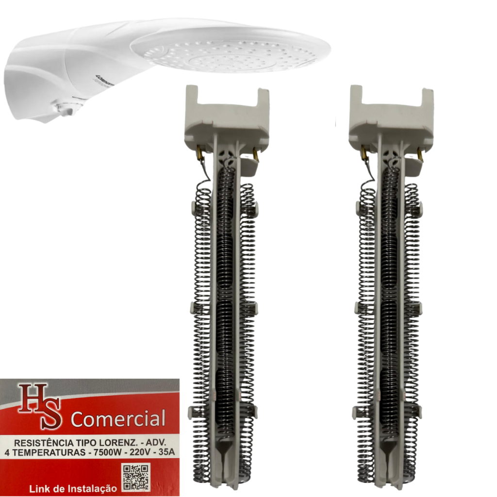 Resistência Chuveiro Lorenzetti Advanced 7500W 220V 4T - Advanced Turbo - Top Jet Multi-temperaturas