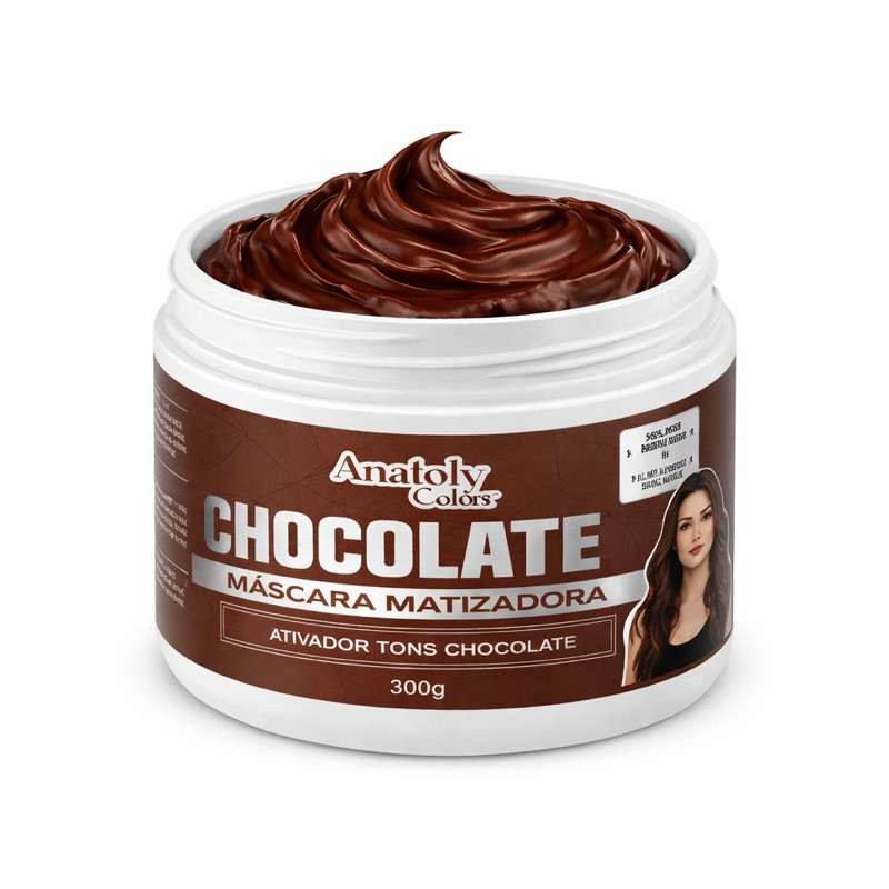 Máscara Tonalizante Chocolate 300gr Cor Intensa E Radiante - Anatoly