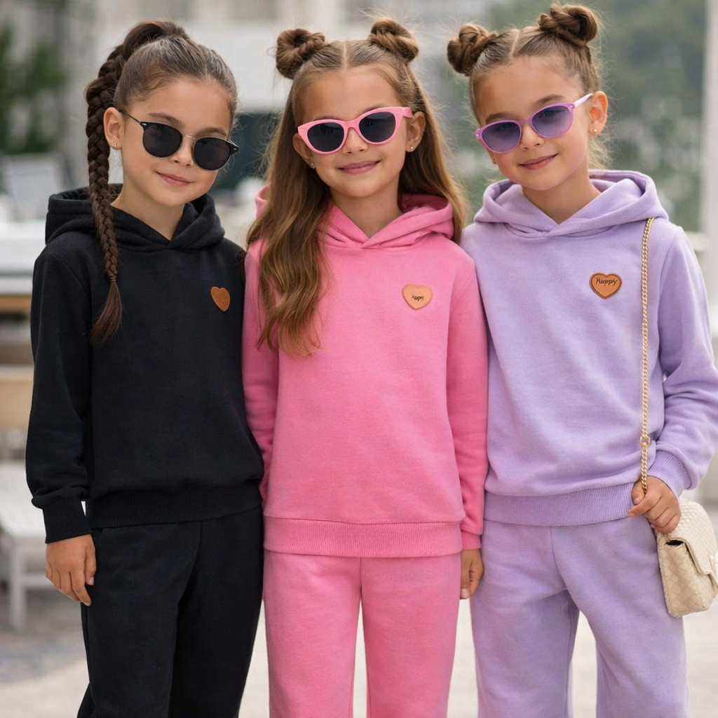 Conjunto Moletom Infantil Menina | Kit Casaco + Calça Moletom Peluciada | Conjunto Moletom Infantil Menina grosso