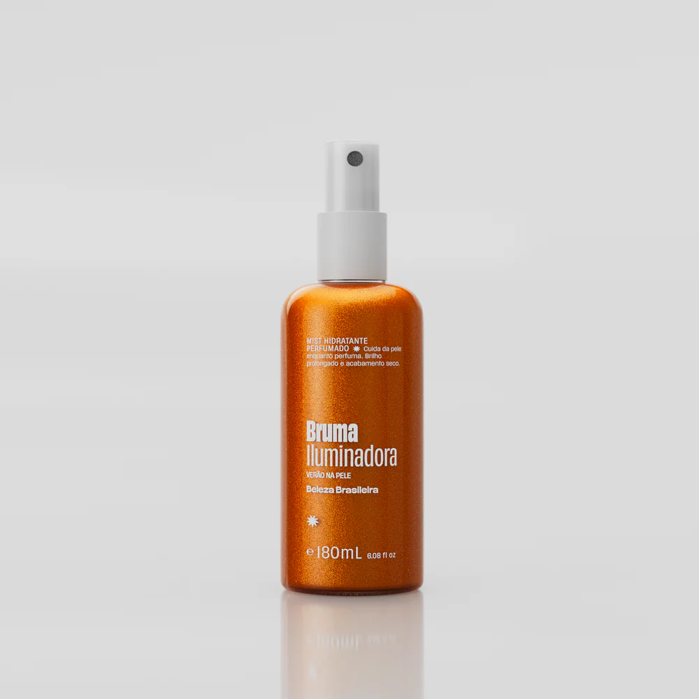 Bruma Iluminadora Corporal Verão na Pele 180ml Body Splash Hidratante com Brilho Dourado Efeito Bronze