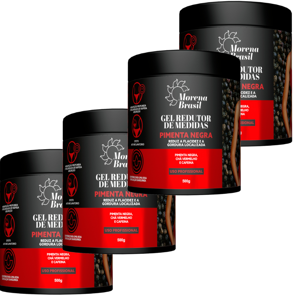 ✨Kit 4X Gel Redutor de Medidas Pimenta Negra Morena Brasil!!
