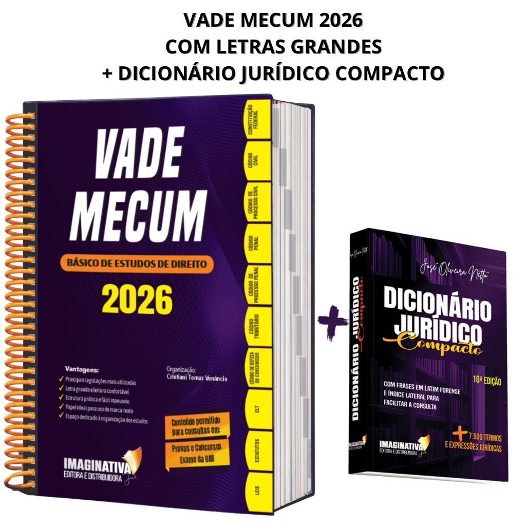 Vade Mecum 2026 + Dicionário Jurídico Compacto | Kit de estudos básicos | Atualizados