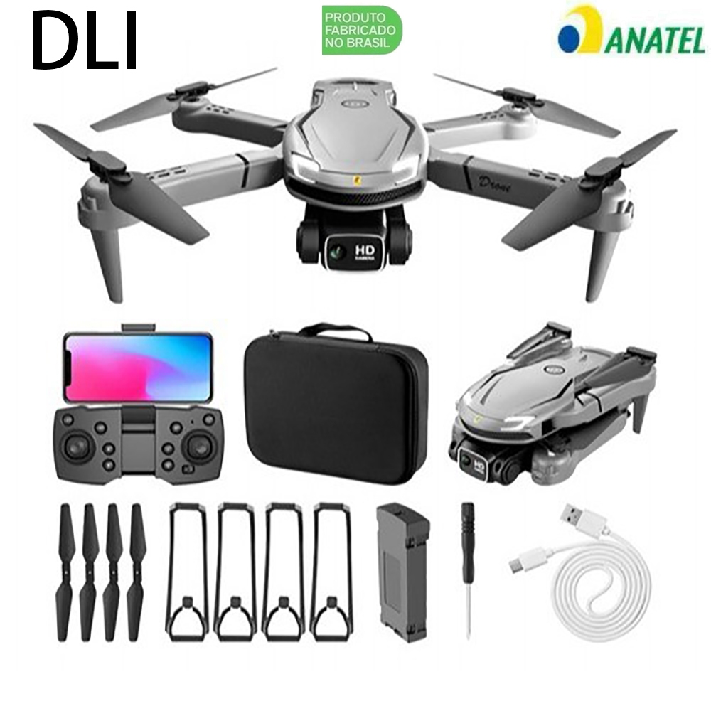 Drone V88 Profissional Dual-Camera FPV 4K  Kit 1 baterias Cinza/Preto