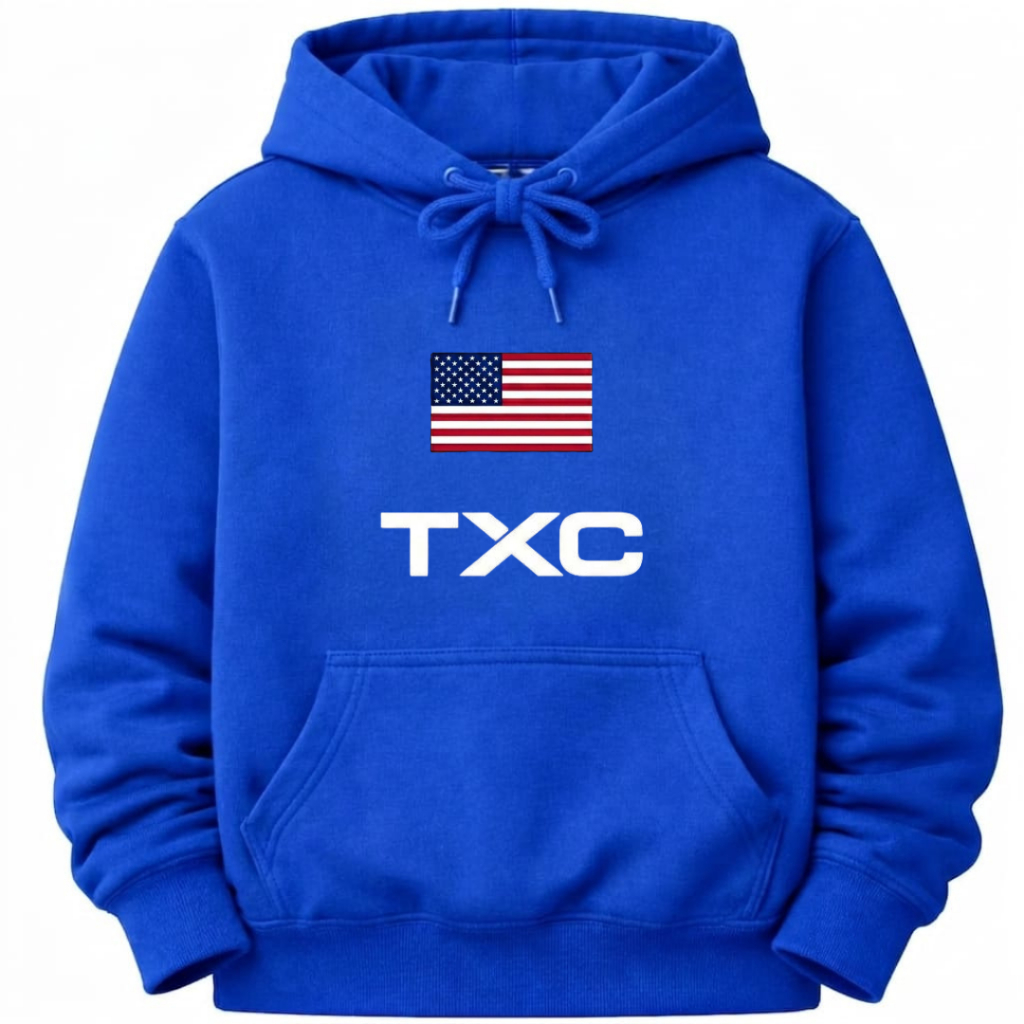 Moletom Canguru Infantil TXC com Capuz Estampa Bandeira EUA – Blusa de Frio Confortável Menino Menina
